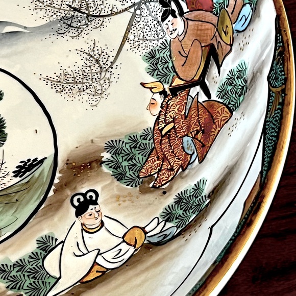 Japanese Kutani Porcelain Bowl Large Hand Painted In The Early 20th Cent… - Picture 15 of 16